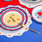 Round Embroidered Placemat - Heart - Mamma Mia - Baci Milano